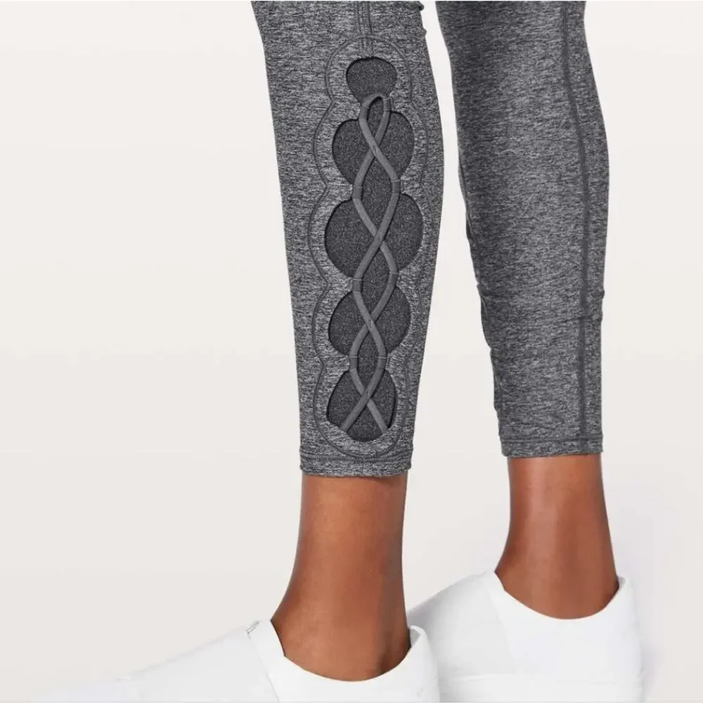 Women's Lululemon Gray Tied To It Leggings Sz 2